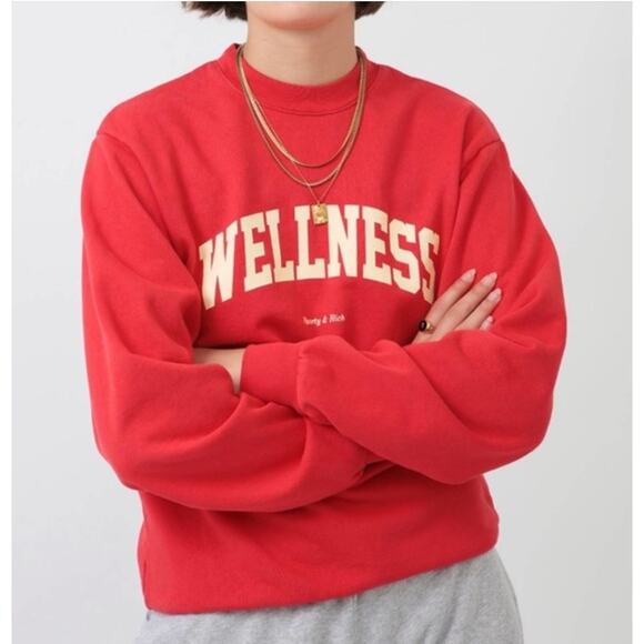 Sporty & Rich Tops - Sporty & Rich Wellness Crew Neck Salmon Red Large New without Tags